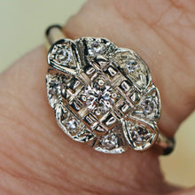 Load image into Gallery viewer, Vintage Diamond pinky ring in 14k yellow and white gold
