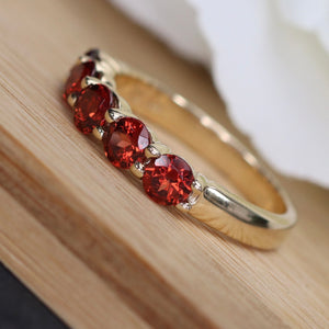 Garnet band in 14k yellow gold by Effy