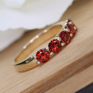 Garnet band in 14k yellow gold by Effy