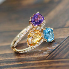 Load image into Gallery viewer, RESERVED: Multi gemstone and diamond ring by Effy in 14k yellow gold