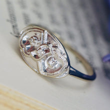 Load image into Gallery viewer, Double diamond Heart ring in 10k white gold