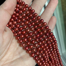 Load image into Gallery viewer, SPECIAL!  26” dyed red freshwater pearl strand necklace