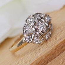 Load image into Gallery viewer, Vintage Diamond pinky ring in 14k yellow and white gold