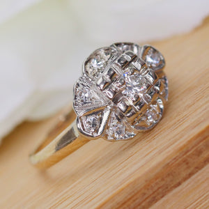 Vintage Diamond pinky ring in 14k yellow and white gold