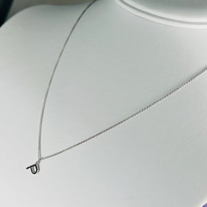 Initial P necklace in 14k white gold