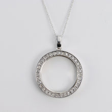 Load image into Gallery viewer, Diamond circle necklace in 14k white gold