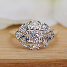 Load image into Gallery viewer, Vintage Diamond pinky ring in 14k yellow and white gold