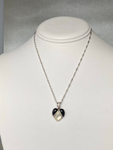 Load image into Gallery viewer, Onyx, mother of pearl and diamond pendant from Kabana