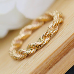 Vintage chunky rope band in 14k yellow gold
