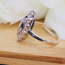 Load image into Gallery viewer, Diamond navette ring in 14k white gold