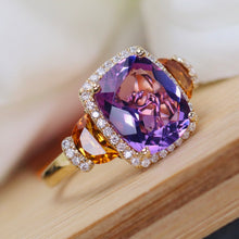 Load image into Gallery viewer, Citrine, amethyst, and diamond ring in 14k yellow gold by Effy