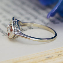Load image into Gallery viewer, Double diamond Heart ring in 10k white gold