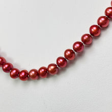 Load image into Gallery viewer, SPECIAL!  26” dyed red freshwater pearl strand necklace