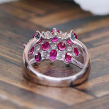 Load image into Gallery viewer, Stunning Ruby &amp; diamond checkerboard ring in platinum