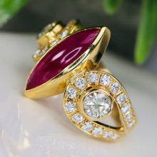 Load image into Gallery viewer, GIA Burma Ruby &amp; diamond ring in 18k yellow gold