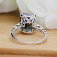 Load image into Gallery viewer, London blue topaz &amp; diamond ring in white gold
