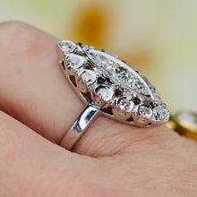 Load image into Gallery viewer, Diamond navette ring in 14k white gold