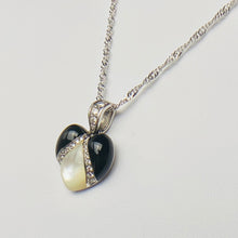 Load image into Gallery viewer, Onyx, mother of pearl and diamond pendant from Kabana