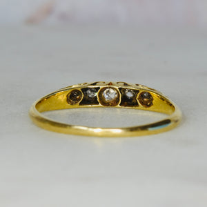 Vintage diamond ring in 18k yellow gold and platinum