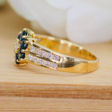 Load image into Gallery viewer, Estate Sapphire and diamond ring in 18k yellow gold