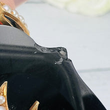 Load image into Gallery viewer, Victorian Large onyx and pearl mourning locket in 14k yellow gold