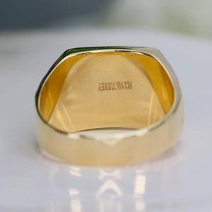 Chunky signet ring in 14k yellow gold