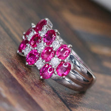 Load image into Gallery viewer, Stunning Ruby &amp; diamond checkerboard ring in platinum