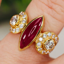 Load image into Gallery viewer, GIA Burma Ruby &amp; diamond ring in 18k yellow gold