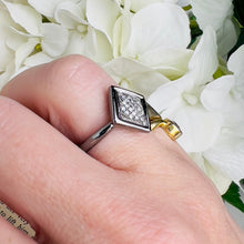 Load image into Gallery viewer, Kite shaped Diamond cluster ring in 14k White gold