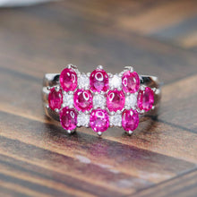 Load image into Gallery viewer, Stunning Ruby &amp; diamond checkerboard ring in platinum