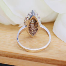 Load image into Gallery viewer, Diamond navette ring in 14k white gold