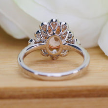 Load image into Gallery viewer, Morganite and diamond ring in 14k white gold