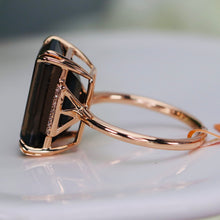 Load image into Gallery viewer, Smokey quartz and diamond ring in 14k rose gold by Effy