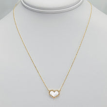 Load image into Gallery viewer, 14k yellow gold mother of pearl and diamond heart necklace by Effy