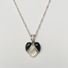 Load image into Gallery viewer, Onyx, mother of pearl and diamond pendant from Kabana